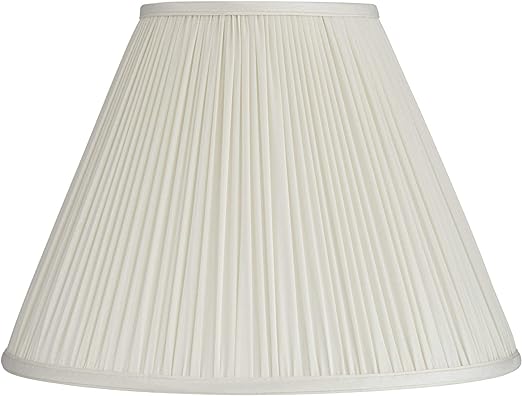 Beige Mushroom Pleated Medium Empire Lamp Shade 7" Top x 16" Bottom x 12" Slant x 11.25" High (Spider) Replacement with Harp and Finial - Springcrest