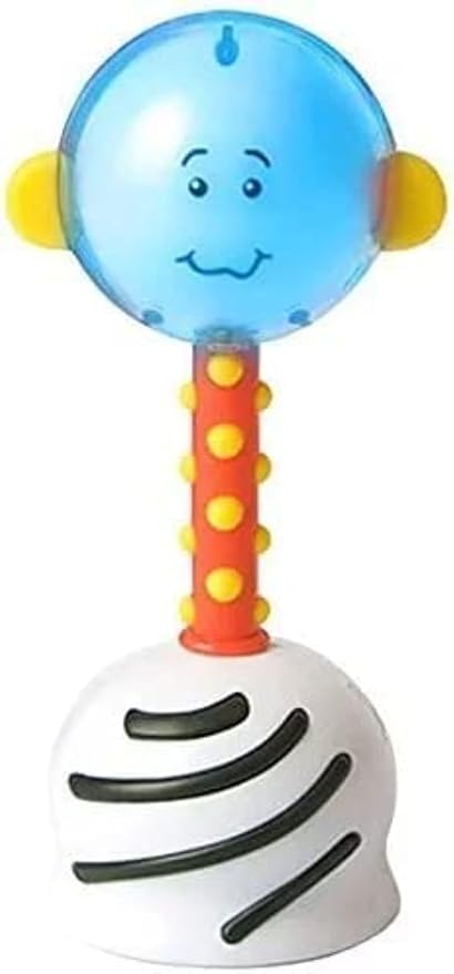 NogginStik Light-up Developmental Rattle - Color Changing, Textured for Grasping, Mirror & Rattle Sound - Sensory Toy for Babies, Ages 0-12 Months