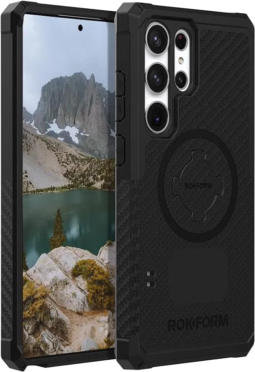 Rokform - Galaxy S23 Ultra Case, Rugged Series, Samsung Protective Cover with RokLock Twist Lock, Drop Tested Military Grade Armor (Black)