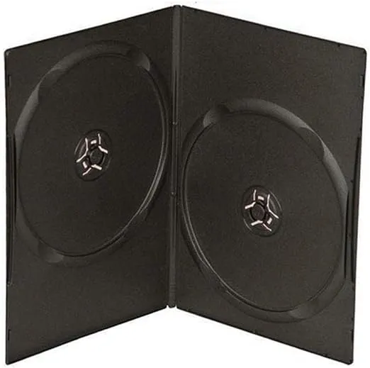 Maxtek 7mm Slim Black Double CD/DVD Case, 100 Pieces Pack.