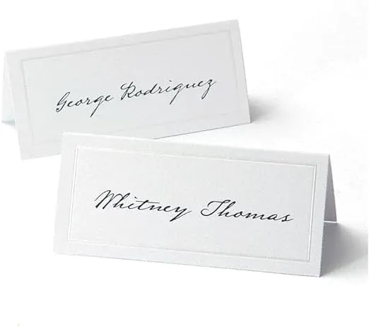 Gartner Studios White Pearl Place Cards, 3.75” X 1.75” 48 Count