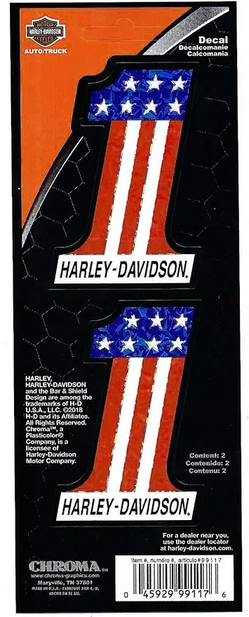 Harley Davidson #1 American Flag Decal