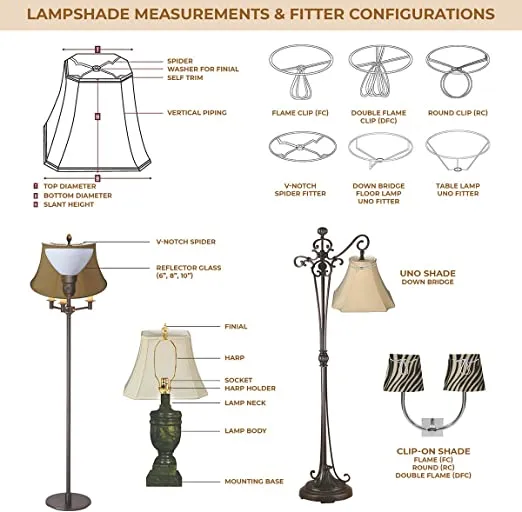 Royal Designs Square Sharp Corner Basic Lamp Shade, Beige, 4 x 12 x 9.5