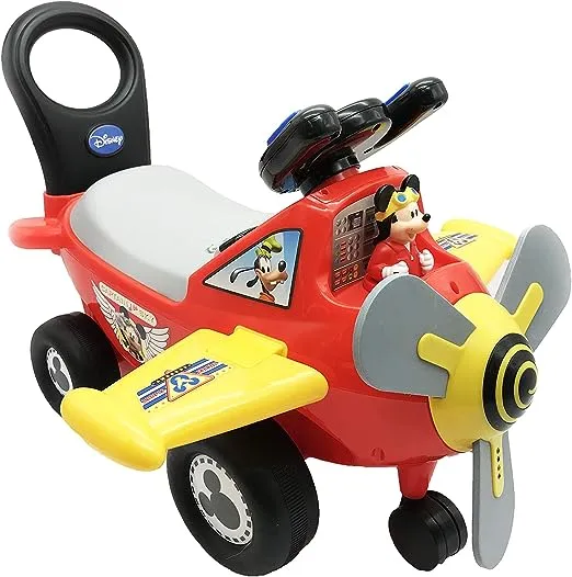 Kiddieland Disney Mickey Mouse Plane Light & Sound Activity Ride-On, 20.5" x 18" x 15.375"