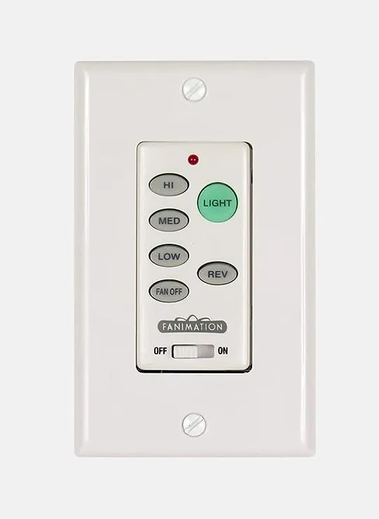 Fanimation C21 3 Speed Ceiling Fan Wall Control Reversing - Fan Speed and Light, White 4.57 x 2.76 x 1.8