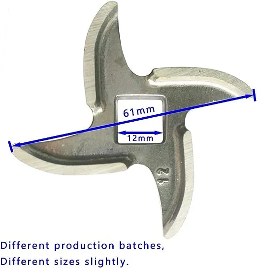 2 Pcs #12 Meat Grinder Blade Stainless Steel Knife Cutter Replacement for Grinders, Please check the size and shape