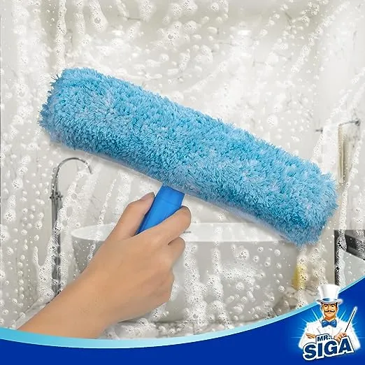 MR.SIGA Professional Window Cleaning Combo - Squeegee & Microfiber Window Scrubber, 10"