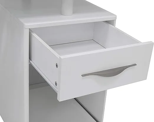 Sew Ready , White Pro Line Craft, Sewing Table, Office Desk with Drawer, Sliding Shelf in Storage Cabinet