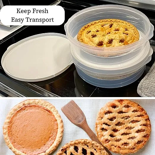 Evelots Pie Container, Keeper - 2 Pack or 4 Pack- Cake, Muffin, Cupcake, Tortilla, Pizza Storage Carrier - 10 Inch Airtight with Lid - Clear Plastic Food Storage - BPA Free Plastic - Easy Transport