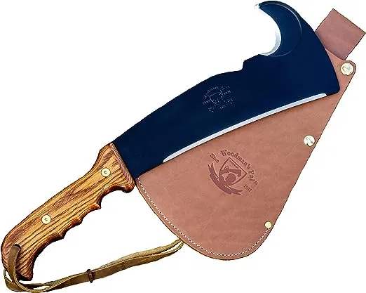 Woodmans Pal - Multi-Use Axe Machete with Sheath - Survival Machete Ideal for Camping, Fishing, Hunting, Bushcraft - Perfect Brush Axe for Surveying… (Wood Handle)