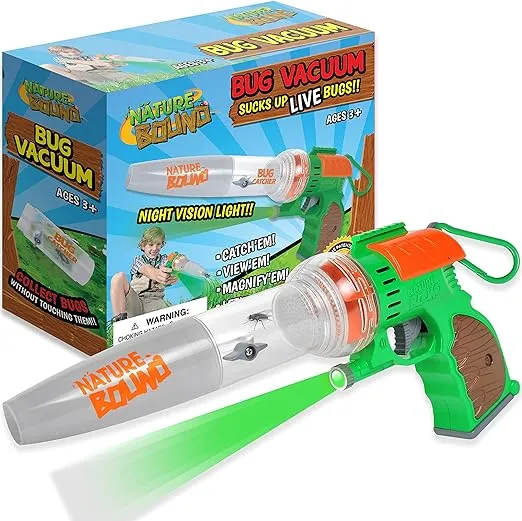 Nature Bound Bug Catcher Toy, Eco-Friendly Bug Vacuum, Catch and Release Indoor/Outdoor Play, Ages 3 to 12, Green, Complete Kit for Kids, Includes Capture Core with Magnification