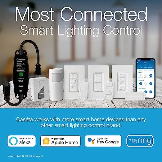 Lutron Caseta Smart Fan Speed Control Switch, for Fans and Fan Lights, Works w/ Alexa, Apple Homekit, Google Home (Hub Required), Neutral Required, 1.5A Single-Pole, PD-FSQN-LA, Light Almond