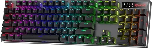 Redragon K556 PRO Upgraded Wireless RGB Gaming Keyboard, BT/2.4Ghz Tri-Mode Aluminum Mechanical Keyboard w/No-Lag Connection, Hot-Swap Linear Quiet Red Switch