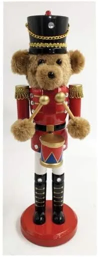 Santa's Workshop 14" Teddy Bear Drummer Nutcracker