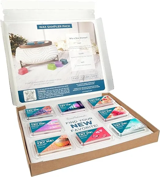 Scentsationals Wax Melts, Wax Cubes Strong Scent - Popular Fragrances 8 Scent Sampler - Long Lasting Scented Wax Melts for Warmer (Sample Size 8-Pack, 16 Cubes)
