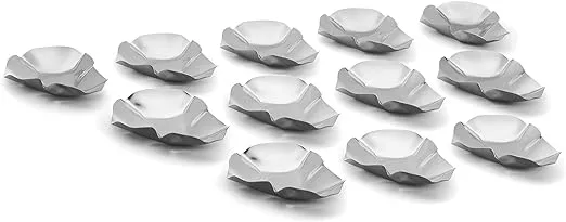 Outset Grillable Shells, Stainless Steel Grillable Oyster Shells, Set of 12