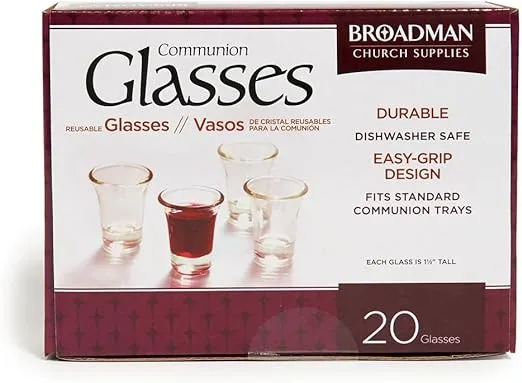 BROADMAN CHURCH SUPPLIES Glass Communion Cups, 20 Count