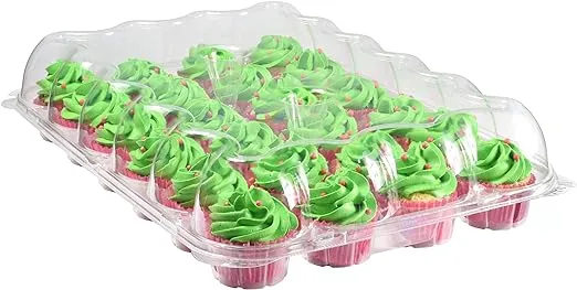 24 Pack Cupcake Boxes - Set of 4- Plastic Cupcake Containers