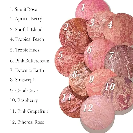 LAURA GELLER NEW YORK Baked Blush-n-Brighten Marbleized Blush + Angled Blush Brush (02 Pink Buttercream, 47mm)