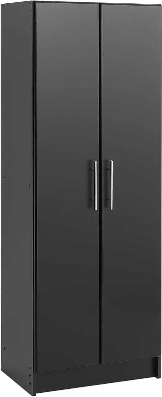 Prepac Elite 24" Storage Cabinet, Black Storage Cabinet, Bathroom Cabinet, Pantry Cabinet with 3 Shelves 16" D x 24" W x 65" H, BES-2464