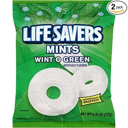 LifeSavers Mints Individually Wrapped Wint O Green 6.25 Oz (177 g)(Pack of 2) by Life Savers