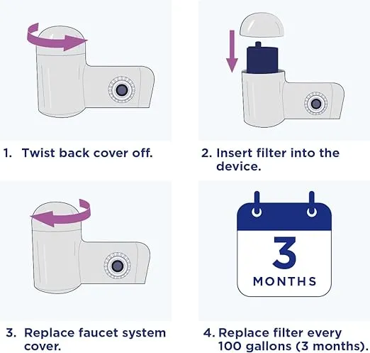 PUR PLUS Faucet Mount Replacement Filter 6-Pack, Genuine PUR Filter, 2-in-1 Powerful, Natural Mineral Filtration, Lead Removal, 18-Month Value, Blue (RF99996)