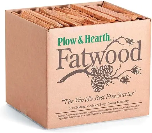 Plow & Hearth Fatwood Fire Starter | Organic Kindling Firewood Sticks | Wood Stoves | Fireplaces | Campfires | Fire Pits | Non Toxic (11 LB)