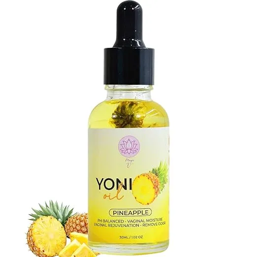 Magic V Yoni Oil For Woman Organic Feminine Oil Vaginal Moisturizer For Wetness (Pineapple) Ph Balance Feminine Body Oil Deodorant Eliminates Odor With Essential Oils