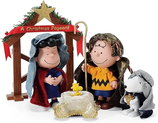 Department 56 Peanuts by Possible Dreams Christmas Pageant Figurine Set, 7.5 Inch, Multicolor
