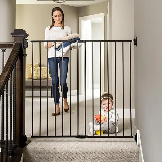 Regalo 2-in-1 Extra Tall Easy Swing Stairway and Hallway Walk Through Baby Gate, Black 1 Count (Pack of 1) (40.5"W x 36"H)