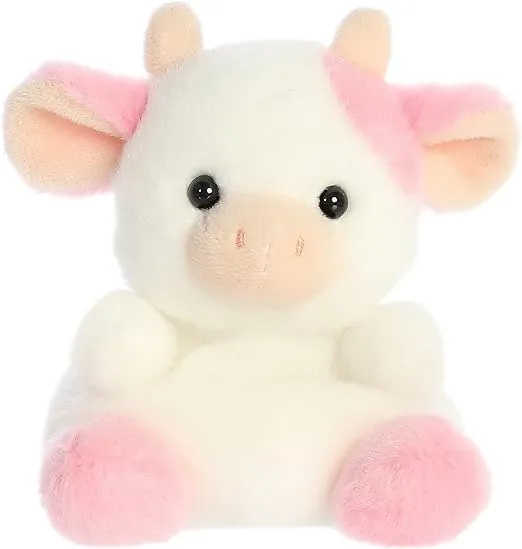Aurora® Adorable Palm Pals™ Belle Strawberry Cow™ Stuffed Animal - Pocket-Sized Play - Collectable Fun - Pink 5 Inches