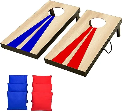 GoSports 2 ft x 1 ft Portable Size Cornhole Game Set with 6 Bean Bags - Great for Indoor & Outdoor Play (Choose Between Classic or Wood Designs)