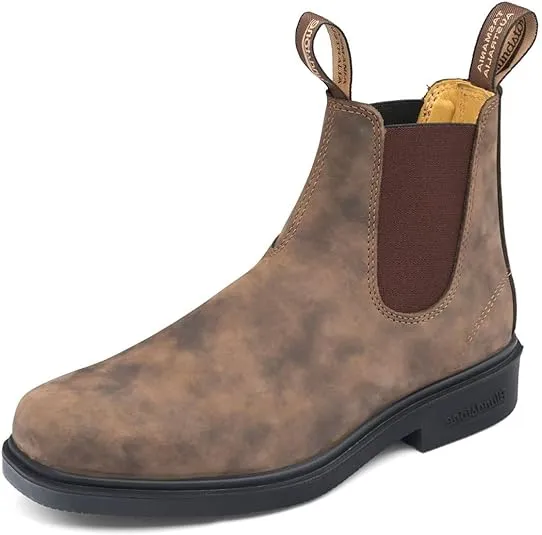 Blundstone Unisex Dress Series 1306 Chelsea Boots for Men and Women, Wide Chisel Toe Boots with Cushioned Midsole and Premium Leather, Rustic Brown, 10.5 US Men / 12.5 US Women / 9.5 AU