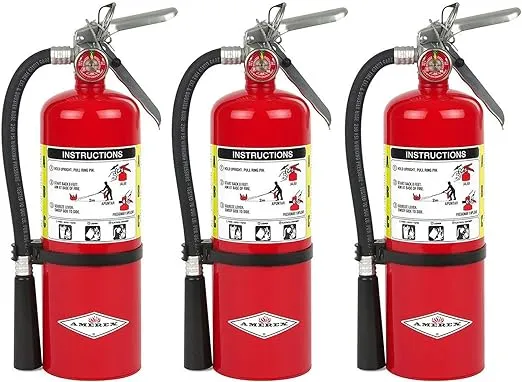 Amerex B500, 5lb ABC Dry Chemical Class A B C Fire Extinguisher (3, 7.25" W X 4.25" D X 15.25" H)