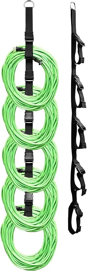Tidy Tight 2 Pack Organization System for Garage. Hang Extension Cords, Hoses, Rope, String Lights.