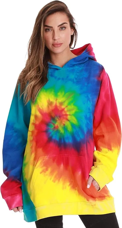 #followme Tie Dye Pullover Hoodie for Men and Women Fleece Hooded Sweatshirt