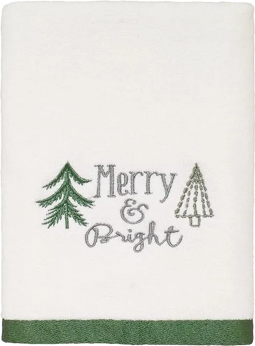 Avanti Linens - Hand Towel, Soft & Absorbent Cotton Velour, Holiday Bathroom Decor (Christmas Trees Collection)