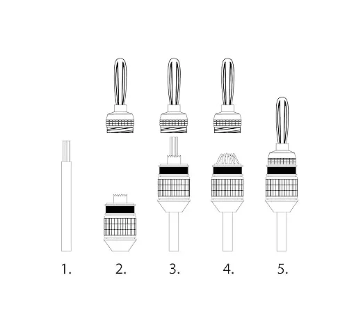 Deadbolt Banana Plugs 6-Pairs by Sewell, Gold Plated Speaker Plugs, Quick Connect, SW-29863-6
