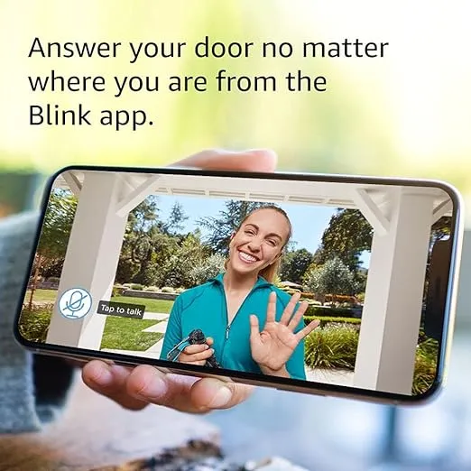 Blink Video Doorbell (newest model), Two-way audio, HD video, motion and chime app alerts, and Alexa enabled — wired or wire-free (White)