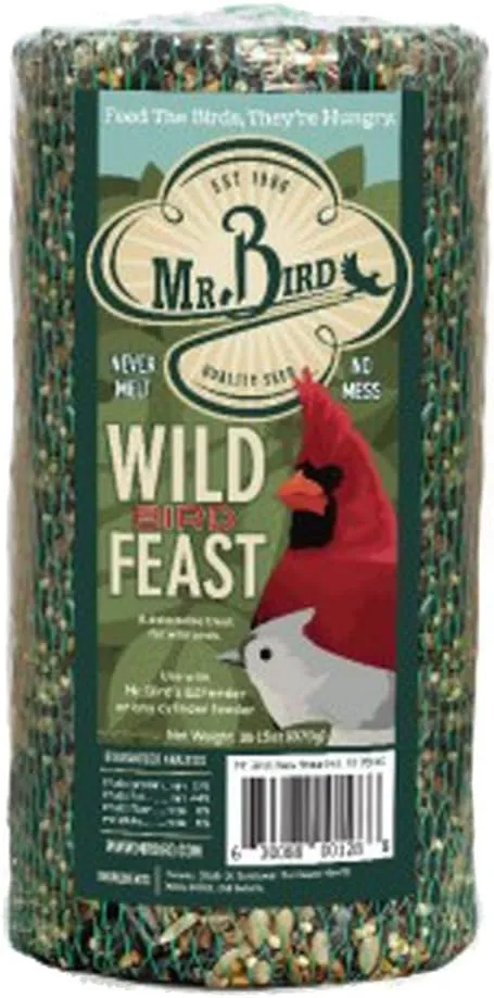 Mr. Bird Wild Bird Feast Cylinder 28 oz | Wild Bird Food for Outdoor Birds | Backyard Birdfeeding