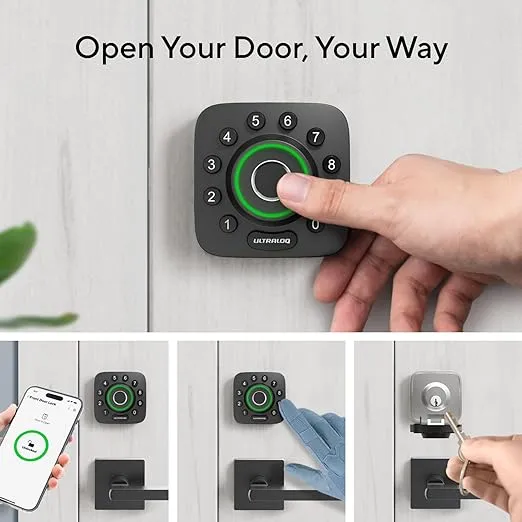 ULTRALOQ Smart Door Lock - U-Bolt Pro Smart Lock with WiFi - Keyless Entry Smart Door Lock - App Remote Access - Share Code - Auto Unlock - Auto Lock - Smart Deadbolt Lock