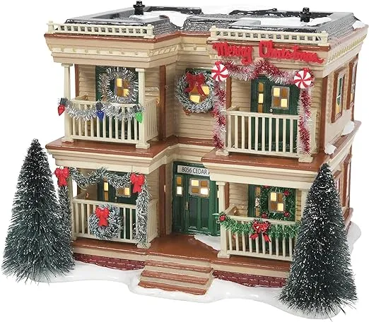 Department 56 Snow Village Holiday Apartment Flats Lit Building, 7.2 Inch, Multicolor