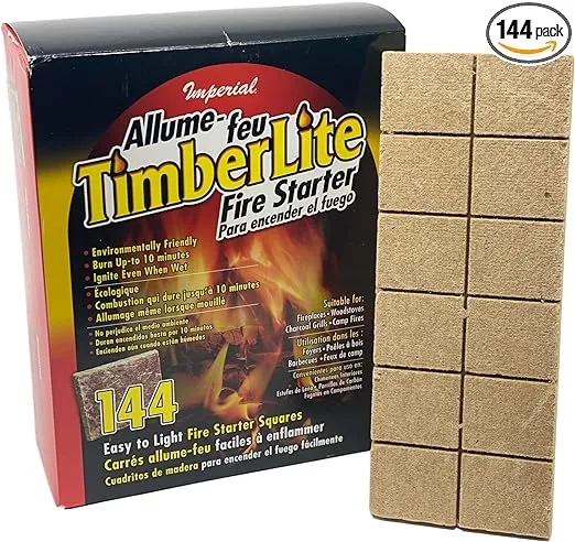Imperial KK0313 Timberlite Fire Starter, 144 Squares, Brown, 144 Pack