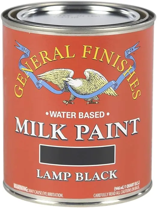 General Finishes Water Based Milk Paint, 1 Quart, Lamp Black