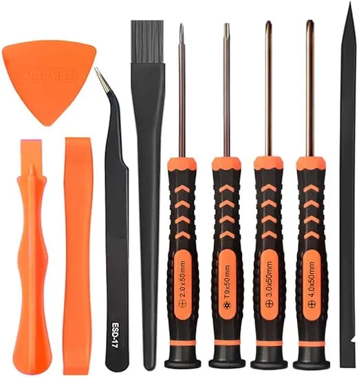 Cleaning Repair Tool Kit for PS4 PS5, TECKMAN TR9 Torx Security Screwdriver with PH00 PH0 PH1 Phillips Screwdriver Set for Sony Playstation 4,5 Main,Controller Tear Down and Dust Removal