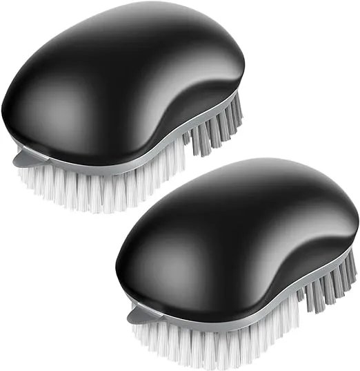 MR.SIGA Fruit and Vegetable Cleaning Brush with Non Slip Comfortable Grip, Pack of 2, Black