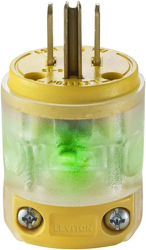 Leviton 515PV-LIT Grounding Lighted Plug End Replacement