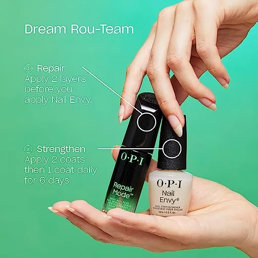 OPI Nail Envy Nail Strengthener | Clear & Opaque Crème Nail Polish Treatment | Strengthen Weak & Thin Nails