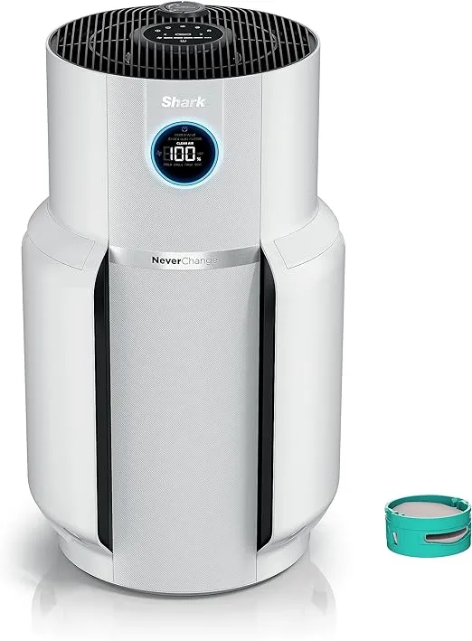 Shark HP302 NeverChange Air Purifier MAX, 5-Year Filter, Save $300+ in Filter Replacements, Whole Home, 1400 sq. ft., Odor Neutralizer Technology, Captures 99.98% of Particles, Dust, Smells, White