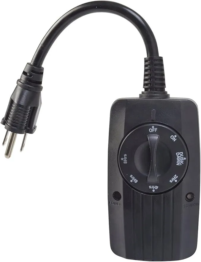 Woods Cable 2001 Outdoor 24-Hour Mechanical Light Sensor Timer, Black